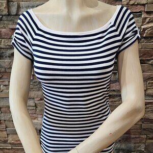 Navy and white top Size M
